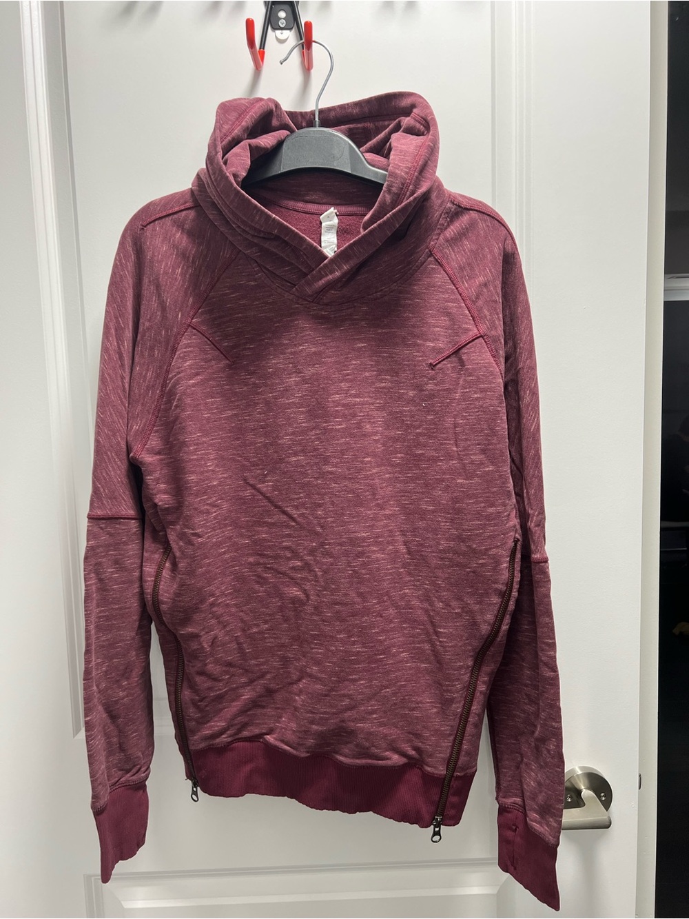 lululemon athletica Women's Maroon Heathered Hooded Pullover